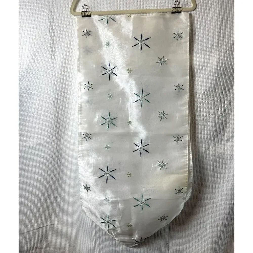 Sheer Table Runner Target Winter Solstice Holiday Metallic Stars 70x16